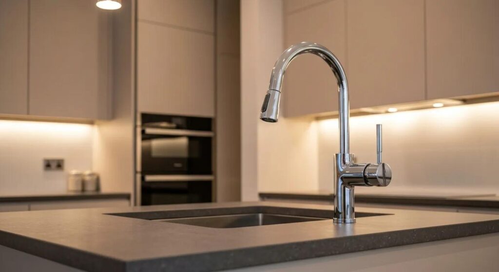 A new, high-quality faucet installation in a Fargo custom home